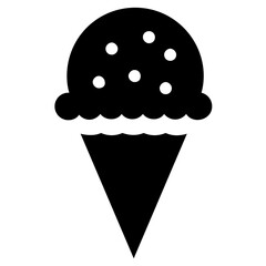 
A frozen food item on a waffle cone, ice cream cone
