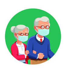 Old man wearing face mask to protect from COVID-19.
Seniors face at high risk level of COVID-19.