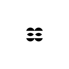 3d glasses with mask 88 simple icon logo vector