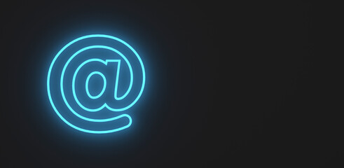 business contact icon symbol for internet with neon light - 3D Illustration