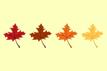 Fall color leaves composition with concept Vector