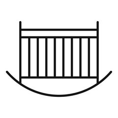 Children room rocking crib icon. Outline children room rocking crib vector icon for web design isolated on white background