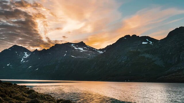 Breath taking timelapse from Ersfjorden in Northern Norway, Tromso. Amazing clouds passing by