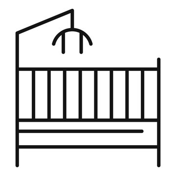 recommend clip art: Children room baby toy crib icon. Outline children room baby toy crib vector icon for web design isolated on white background