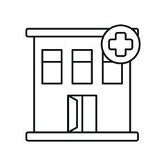 Hospital Building Medical Simple Line Icon