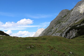 A beautiful alpine mountain panorama in the Austrian Alps close to Ehrwald