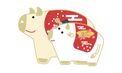 お正月の牛の置物