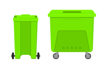 Trash container bins.