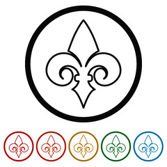 Fleur de lis ring icon, color set © sljubisa