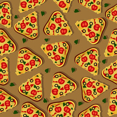Pattern delicious fast food pizza margarita