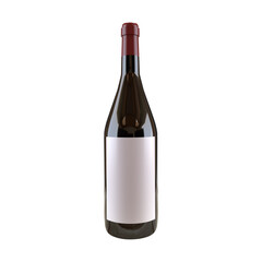 Wine bottle isolated on the white background mock up label