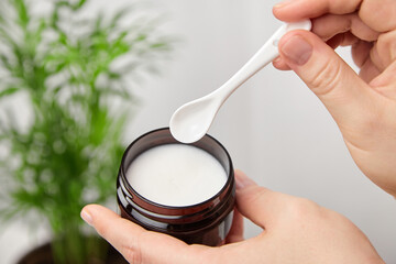 Shea butter natural moisturizer for skin and hair care.