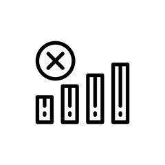 no network icon in line style isolated on white background. EPS 10