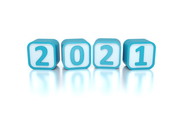 New Year 2021 Creative Design Concept - 3D Rendered Image	
