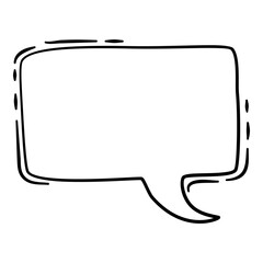 Comic speech bubble pop art icon. Hand drawn and outline illustration of comic speech bubble pop art vector icon for web design