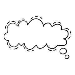 Comic speech bubble pop art icon. Hand drawn and outline illustration of comic speech bubble pop art vector icon for web design