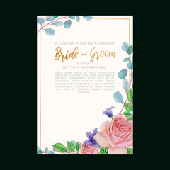 watercolor floral wedding card template