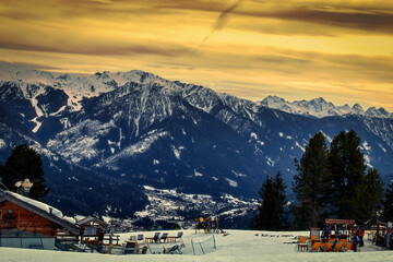 mystical sky over the ski bar