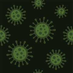 Coronavirus Seamless Pattern on White Background. Vector