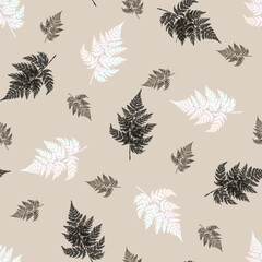 Bright leaves seamless graphic pattern