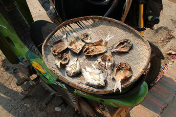 dried fishes in luang prabang (laos)