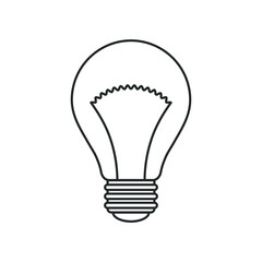 Obraz premium Light bulb icon. Incandescent lamp symbol. Idea and innovation sign. Creative energy or inspiration logo. Lightbulb silhouette isolated on white background. Vector illustration image.