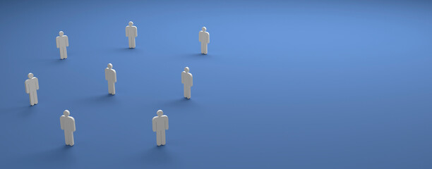 human silhouette with distance in front of background - 3D Illustration