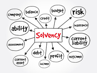 Solvency mind map, business concept for presentations and reports