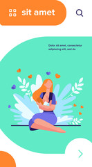 New mother feeding baby with breast. Young woman holding little child in arms. Vector illustration for breastfeeding, health, baby food, motherhood, care concept