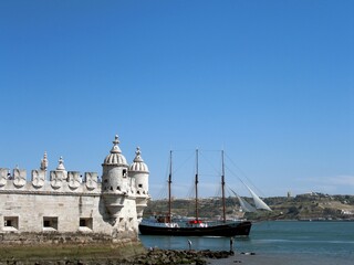 Fototapeta premium Lisbon, the Belém tower and the Tagus river