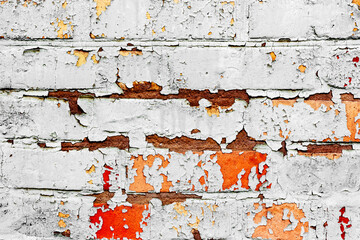 Texture of a brick wall with cracks and scratches which can be used as a background