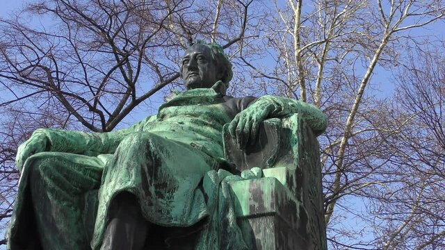 Statue of Goethe (Johann Wolfgang von Goethe) German writer and poet in Vienna, Austria