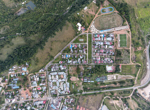 vista aerea del pueblo en casanare region del llano 
