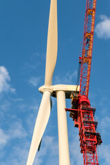 Wind turbine under construction