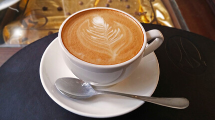 A Cup of invigorating coffee in a cozy cafe in Tyumen in Russia
