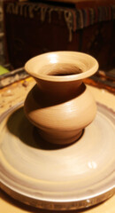 clay jug on a Potter's wheel