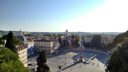 Pincio promenade. A square in the historical part of Rome. Italy. Europe