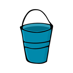Bucket flat illustration in vector. Colorful bucket icon in vector