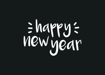 Naklejka na ściany i meble Happy New Year Text, New Year's Greeting Card, Happy New Year Background, 2021, Holiday Vector Text Greeting Card Illustration