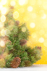 Obraz na płótnie Canvas Christmas greeting card with fir tree