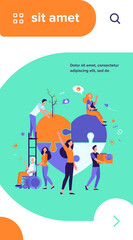 Stylized volunteers help charity and sharing hope isolated flat vector illustration. Cartoon abstract social team or group with humanitarian support. Donation and aid community concept