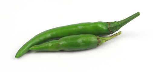 Chili peppers on a white background