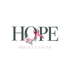 Realistic pink ribbon, breast cancer awareness symbol, vector illustration.  Woman, flower, hope.