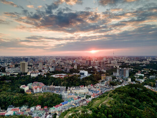 Fototapeta na wymiar Aerial view of the historical center of the capital of Ukraine - Kiev
