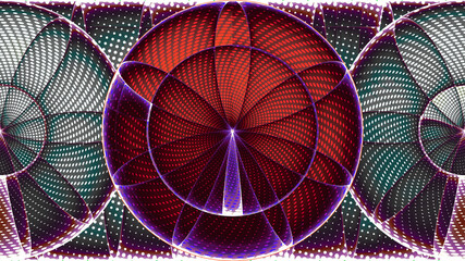 rendu d'un travail numérique sur le cercle comportant une rose géométrique définie par de subtils dégradés