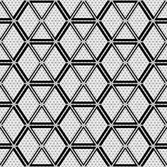 Fototapeta premium Seamless mosaic pattern. Rhombuses, triangles, lozenges ornament. Grid background. Ancient ethnic motif. Grate wallpaper. Parquet backdrop. Digital paper, web design, textile print. Diamonds vector.