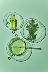 Abstract cosmetic laboratory. Chemical laboratory research. Nature cosmetics.
