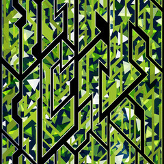 Green color geometric pattern.