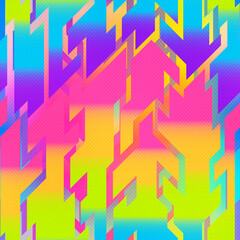 Rainbow geometric seamless pattern.