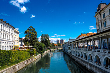 Fototapeta na wymiar Beautiful summer day in Ljubljana